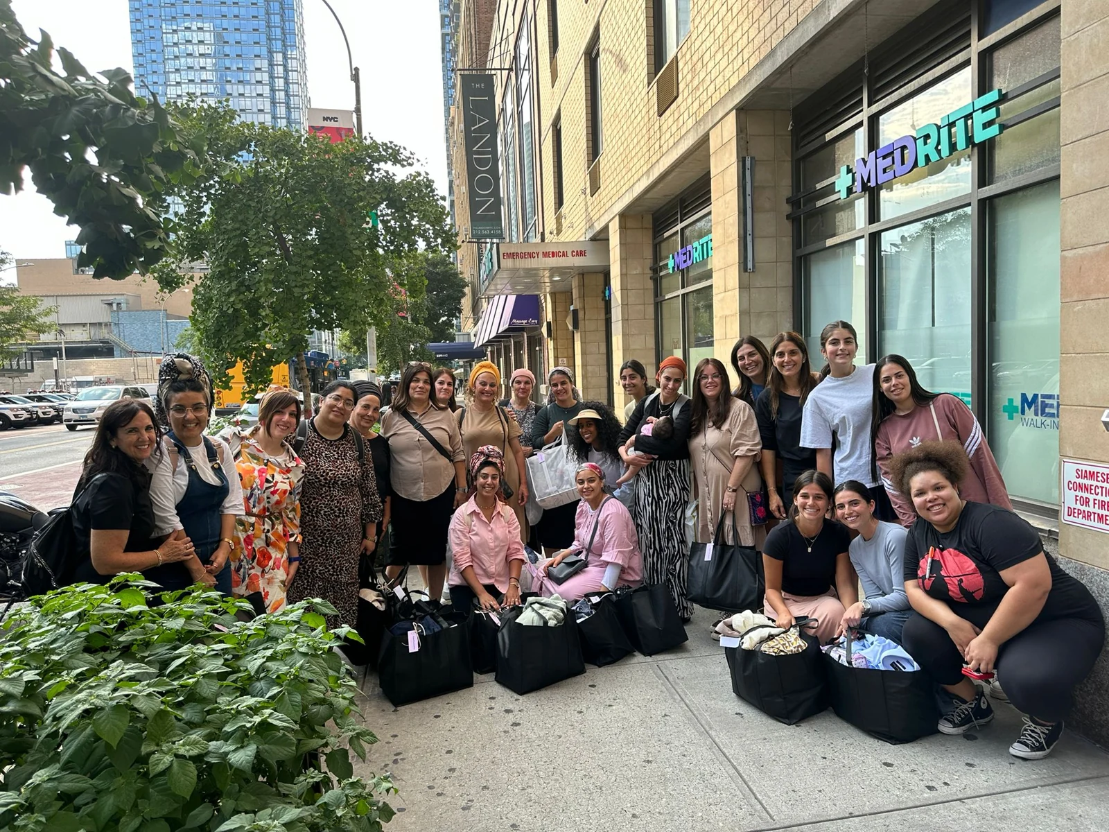 The group gathered outside after the activity