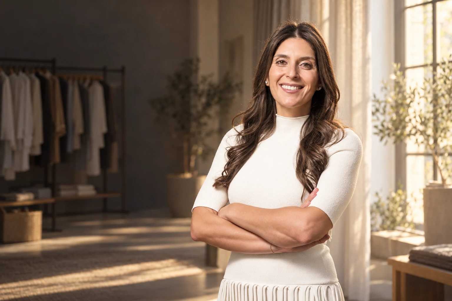 Susie Nussbaum Domb in a showroom setting